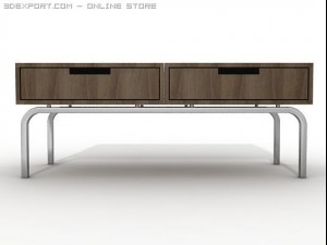 sideboard console table with drawers 3D मॉडल