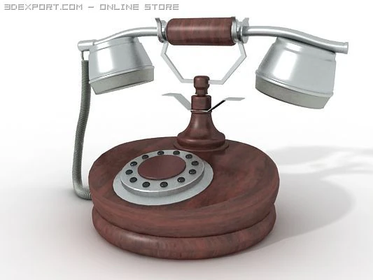 vintage rotary dial phone 3D Model .c4d .max .obj .3ds .fbx .stl .blend 