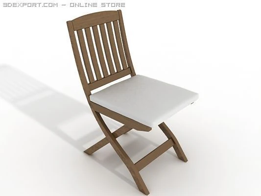 folding wooden chair 3D Model .c4d .max .obj .3ds .fbx .stl .blend