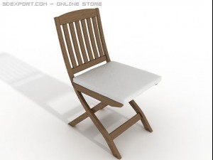 folding wooden chair Modello 3D