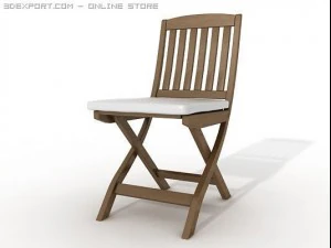 folding wooden chair 3D Model