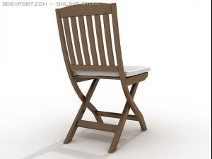 folding wooden chair 3D-Modell