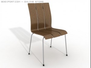 modern wood chair Modello 3D