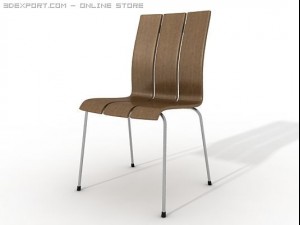 modern wood chair Modèle 3D