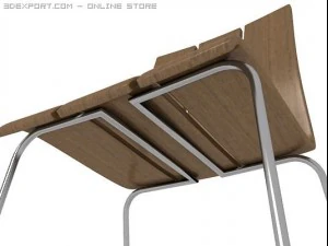 modern wood chair 3D Model