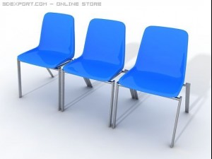 plastic waiting room chair 3D-Modell