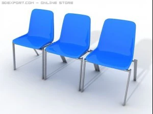 塑料候诊椅 3D 模型