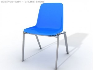 plastic waiting room chair 3D-Modell