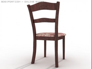 traditional style side chair 3D 模型