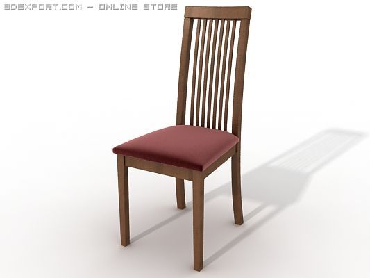 wooden dining room chair 3D Модель .c4d .max .obj .3ds .fbx .stl .blend 