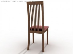 wooden dining room chair 3D Модель