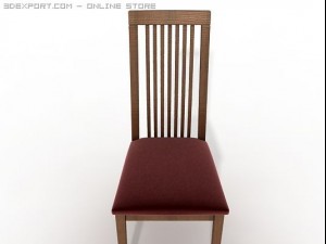 wooden dining room chair 3D Модель