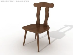 wood chair 3D 模型