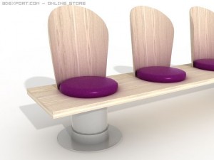 waiting chairs connected 3D Model