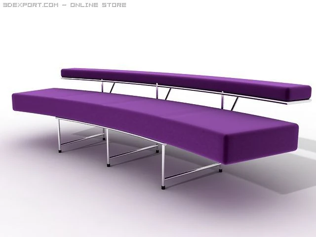violet sofa 3D Model .c4d .max .obj .3ds .fbx .stl .blend 