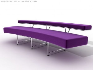 violet sofa 3D मॉडल