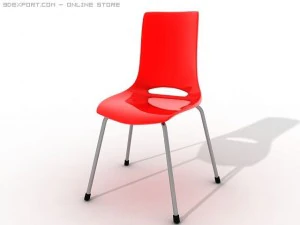 kolorowe plastikowe krzesło Model 3D