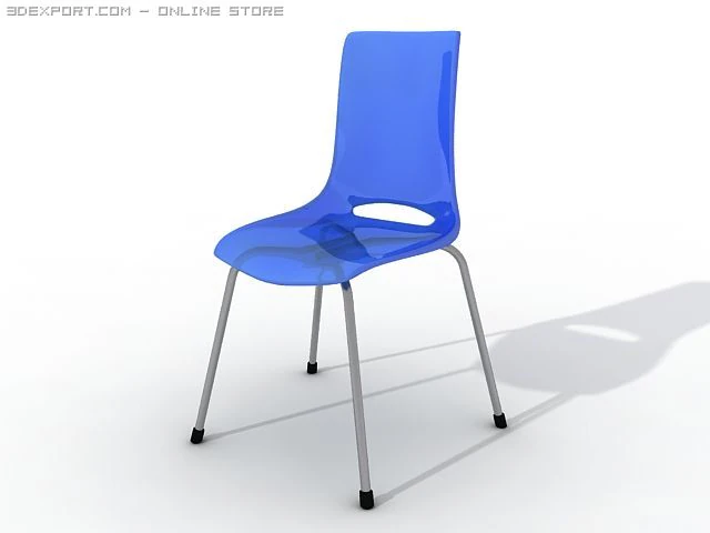 transparent plastic kitchen chair 3D Model .c4d .max .obj .3ds .fbx .stl .blend 