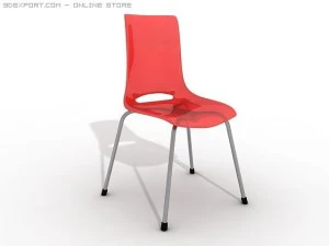 transparent plastic kitchen chair 3D Model