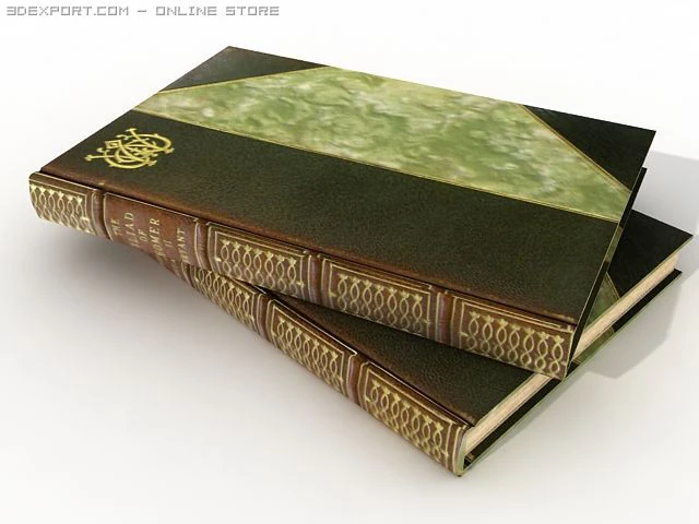 hardcover book leather binding 3D Model .c4d .max .obj .3ds .fbx .stl .blend 