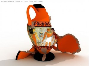 ancient ceramic broken pottery 3D Model