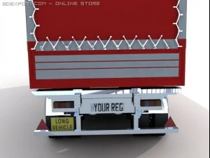 trailer truck semi container box storage com 3D Model