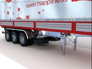 trailer truck semi container box storage com 3D Model