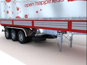 trailer truck semi container box storage com 3D Model