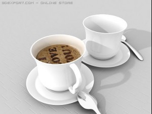 coffee love foarm cup 3D Model