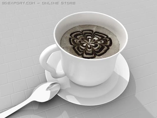 coffee cup art foarm 3D Model .c4d .max .obj .3ds .fbx .stl .blend 