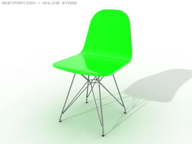 green studio plastic chair 3D Model .c4d .max .obj .3ds .fbx .stl .blend 