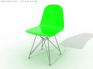 зелений студійний пластиковий стілець 3D Модель