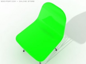 green studio plastic chair 3Dモデル
