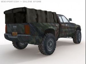 rusted army dodge 3D Model