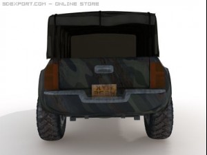 rusted army dodge 3D Model