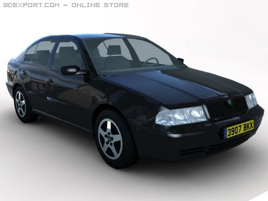 skoda octavia black 3D Model .c4d .max .obj .3ds .fbx .stl .blend 