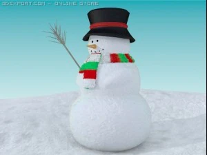 snowman low poly 3D Model