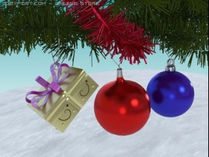 christmas tree ornament set 3D Model