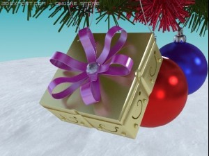christmas tree ornament set Model 3D