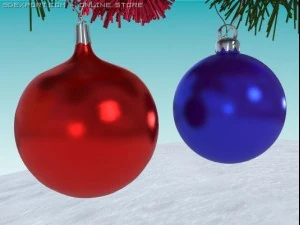 christmas tree ornament set 3D Model