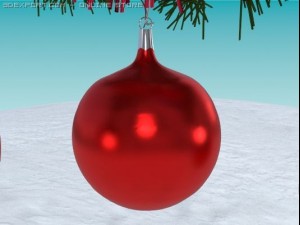christmas tree ornament set Model 3D