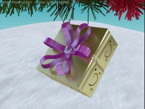 christmas tree branch with ornament 3D Model