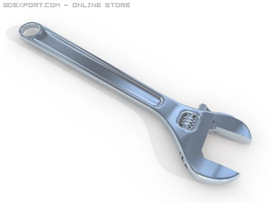 ajustable wrench 3D Model .c4d .max .obj .3ds .fbx .stl .blend