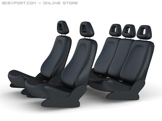 seats for car set Modelo 3D .c4d .max .obj .3ds .fbx .stl .blend 