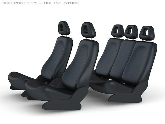 seats for car set 3D Model .c4d .max .obj .3ds .fbx .stl .blend 