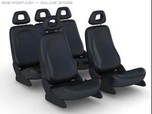 seats for car set Modelo 3D