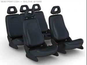 seats for car set 3D Model