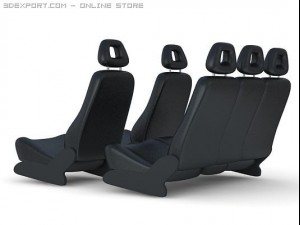 seats for car set Modelo 3D
