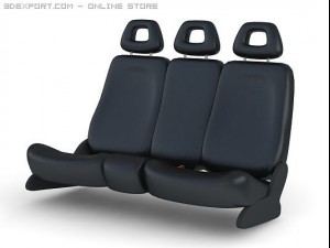 seats for car back 3D Model