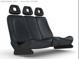 seats for car back 3D Model